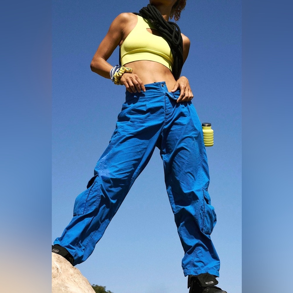 Free People Blue Cargo Pants